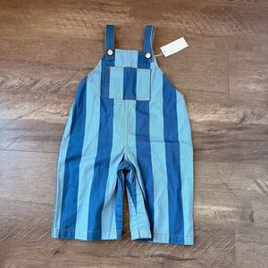 12m Blue Striped Overalls